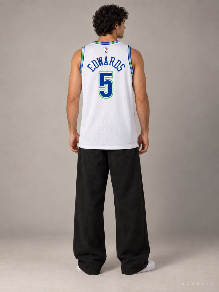 גופיית NBA אנתוני אדוארדס מינסוטה טימברוולבס – לבן ירוק — מבט אחורי