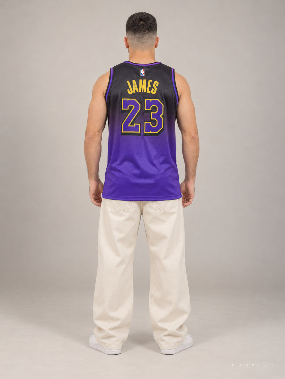 גופיית NBA לברון ג'יימס לוס אנג'לס לייקרס – סגול City Edition 24/25 — מבט אחורי