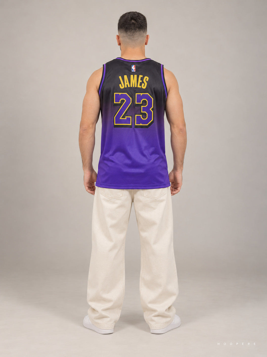 גופיית NBA לברון ג'יימס לוס אנג'לס לייקרס – סגול City Edition 24/25 — מבט אחורי
