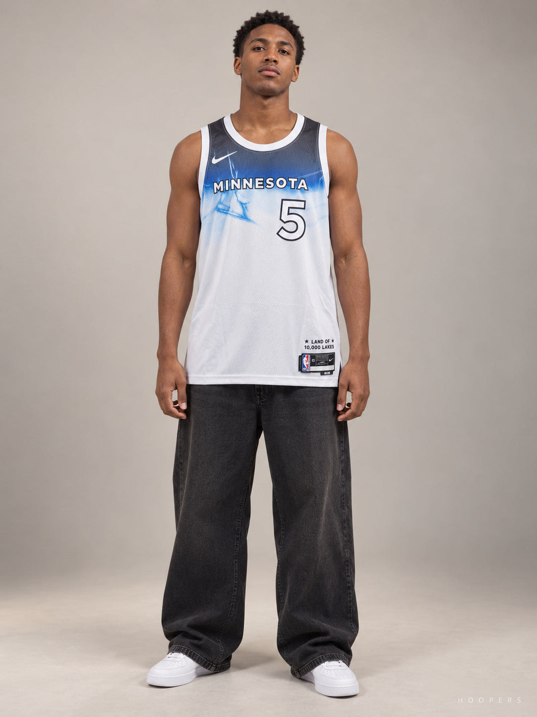 גופיית NBA אנתוני אדוארדס מינסוטה טימברוולבס – לבן City Edition 24/25 — מבט קדמי