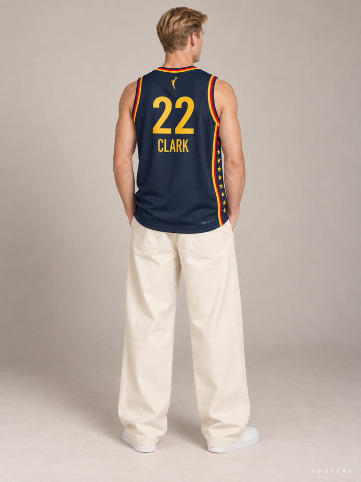גופיית WNBA קייטלין קלארק אינדיאנה פיבר – כחול כהה — מבט אחורי