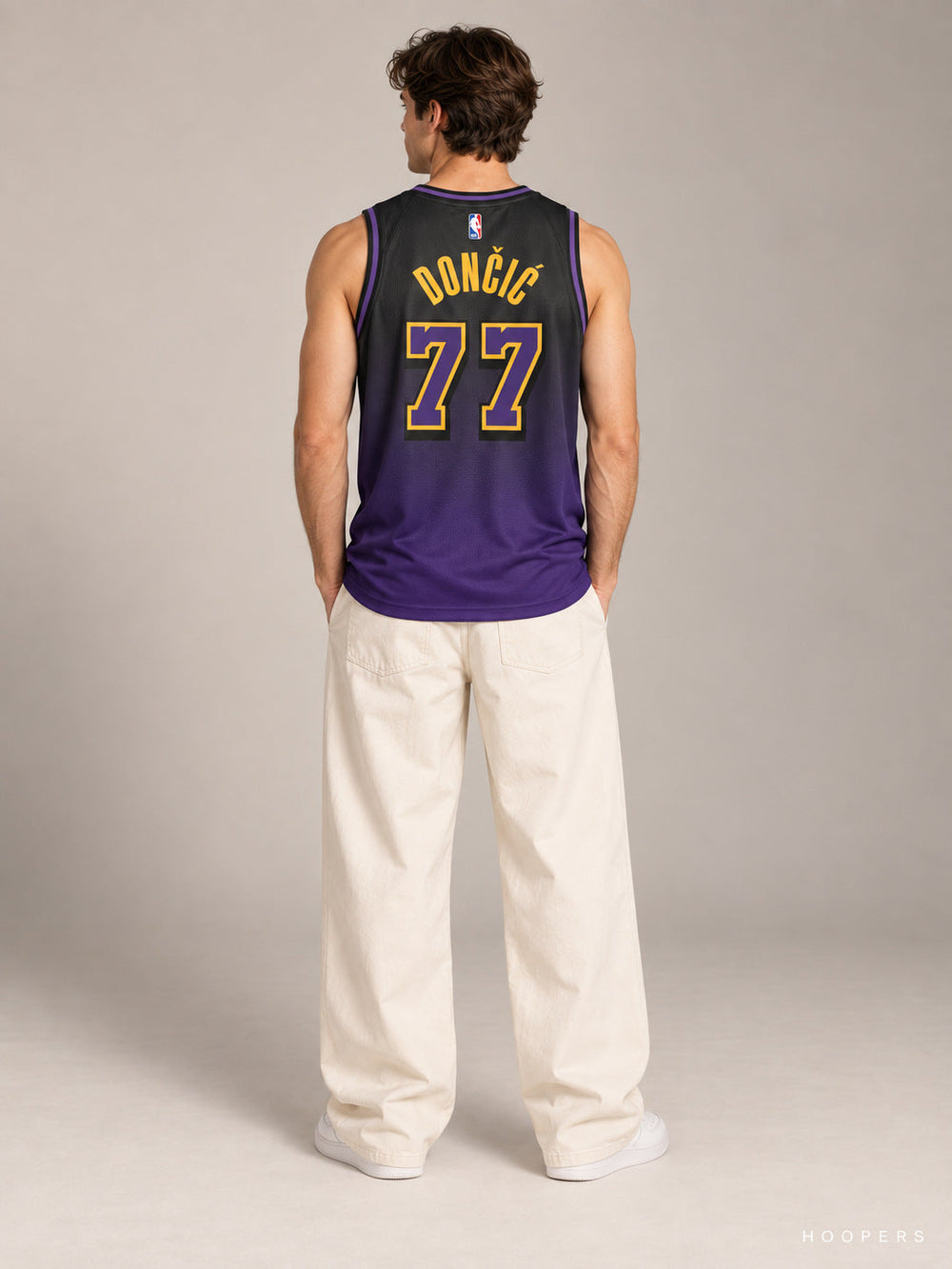 גופיית NBA לוקה דונצ'יץ' לוס אנג'לס לייקרס – סגול City Edition 24/25 — מבט אחורי
