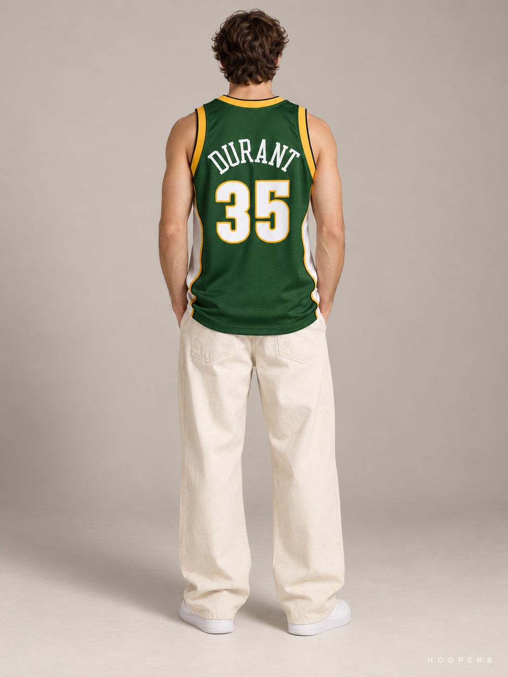 גופיית NBA קווין דוראנט סיאטל סופרסוניקס – ירוק כהה Hardwood Classics מהדורת 2007 — מבט אחורי