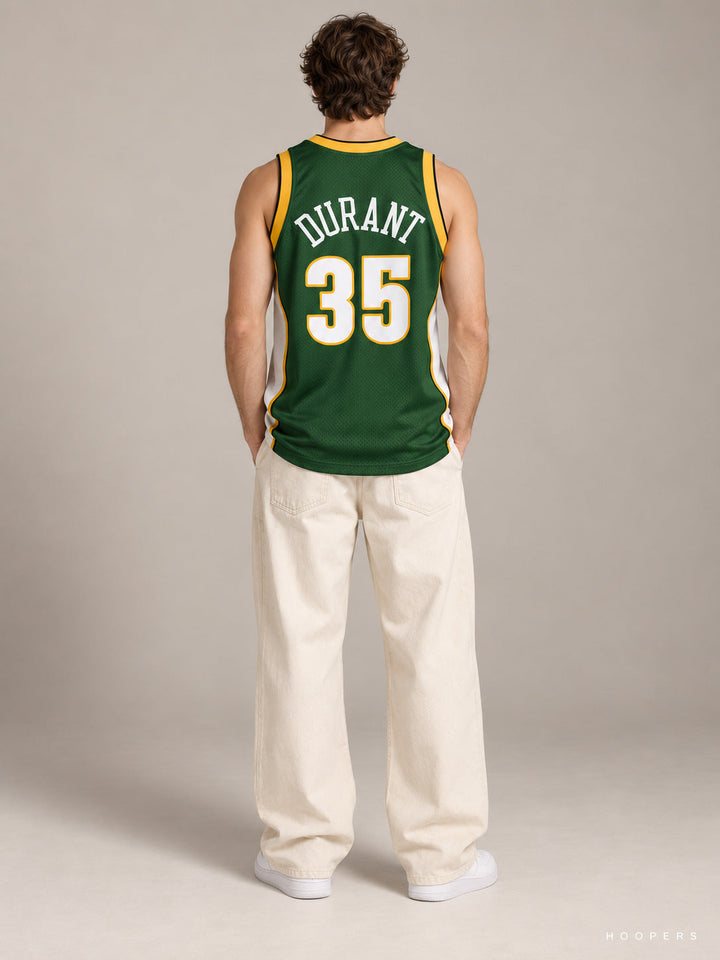 גופיית NBA קווין דוראנט סיאטל סופרסוניקס – ירוק כהה Hardwood Classics מהדורת 2007 — מבט אחורי