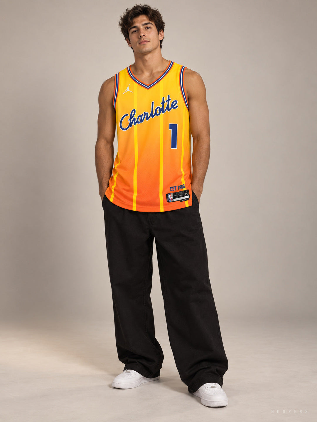 גופיית NBA למלו בול שארלוט הורנטס – Orange City Edition 2025/26 — מבט קדמי