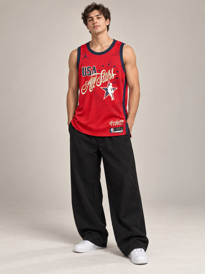 גופיית NBA קייד קאנינגהאם אולסטאר – Red USA All-Star 2026 — מבט קדמי