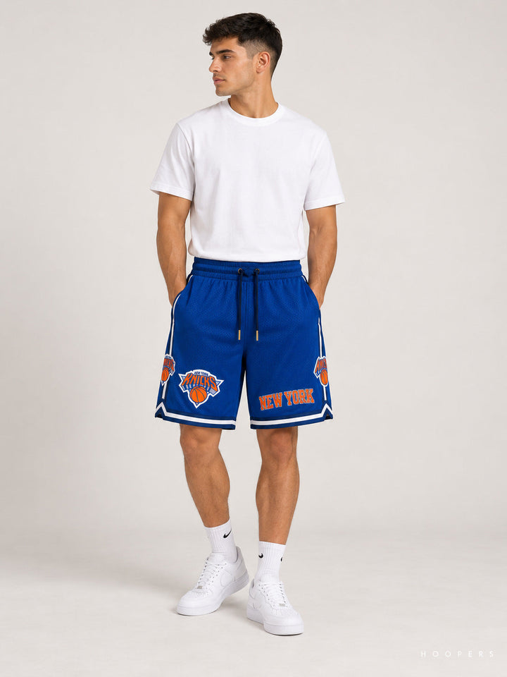 מכנסי NBA – New York Knicks (ניו יורק ניקס) כחול כתום — מבט קדמי