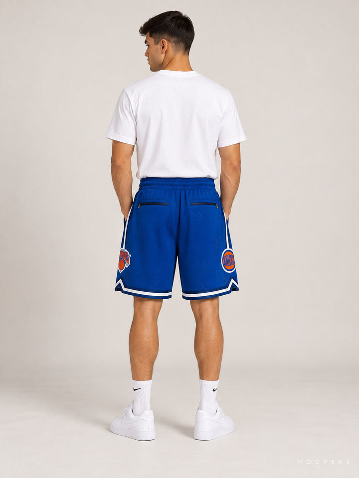 מכנסי NBA – New York Knicks (ניו יורק ניקס) כחול כתום — מבט אחורי