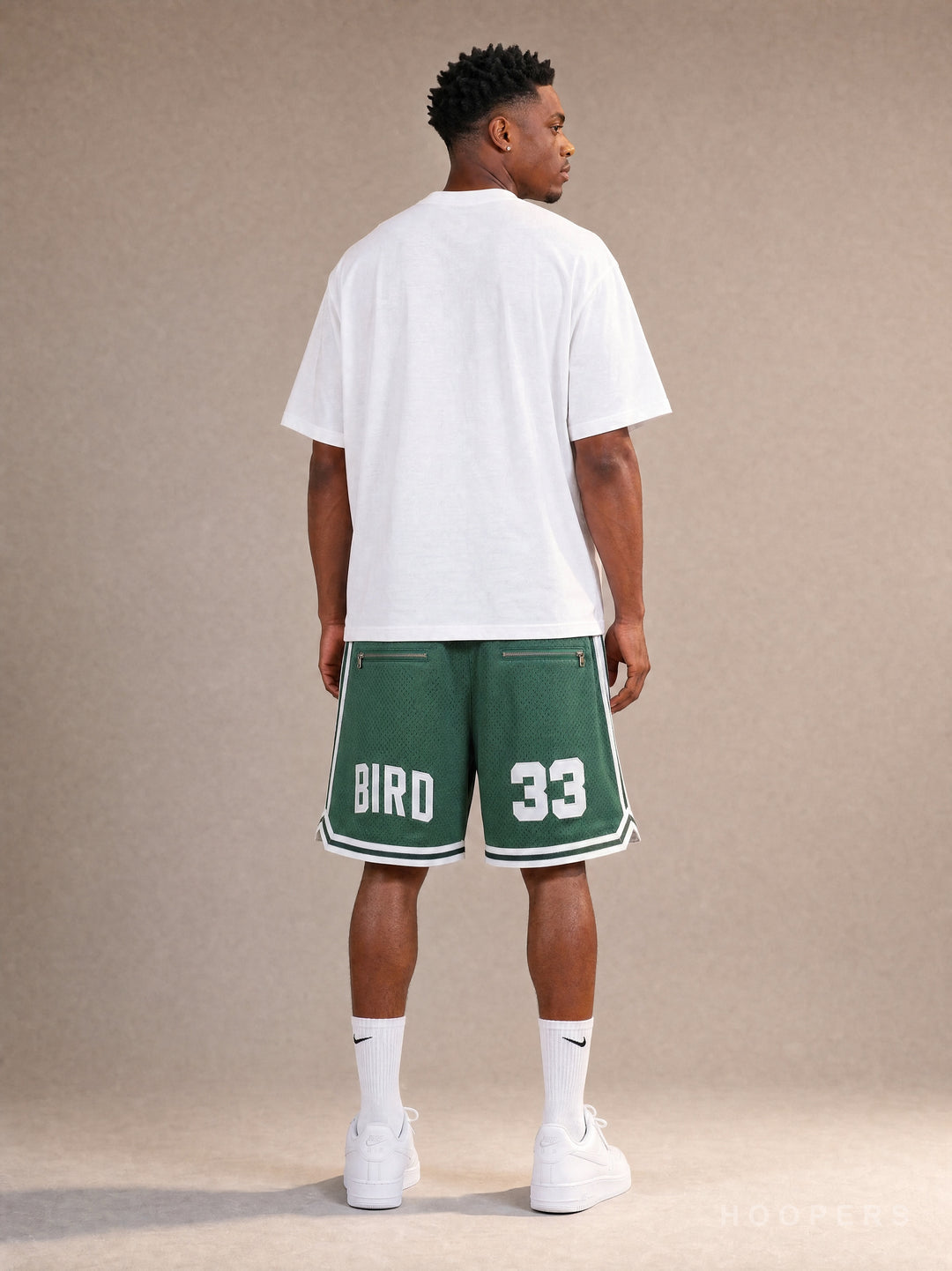 מכנסי JUST DON בוסטון סלטיקס ירוק – מבט אחורי עם BIRD ו-33