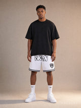 מכנסי NBA – Brooklyn Nets (ברוקלין נטס) לבן שחור