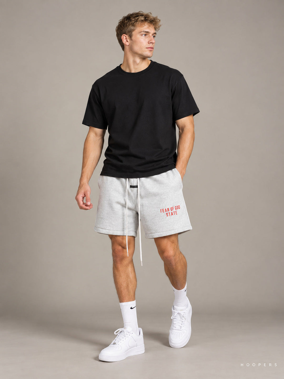 מכנסי Fear Of God State Essential אפור בהיר – חזית