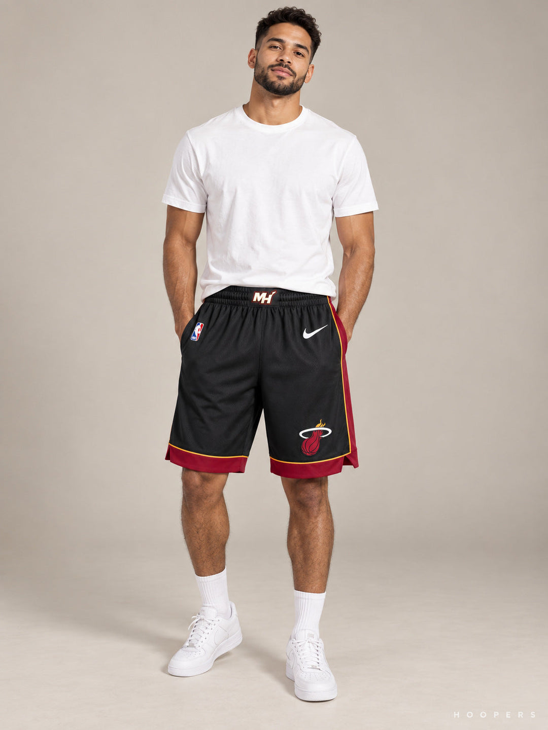 מכנסי NBA מיאמי היט שחור – חזית