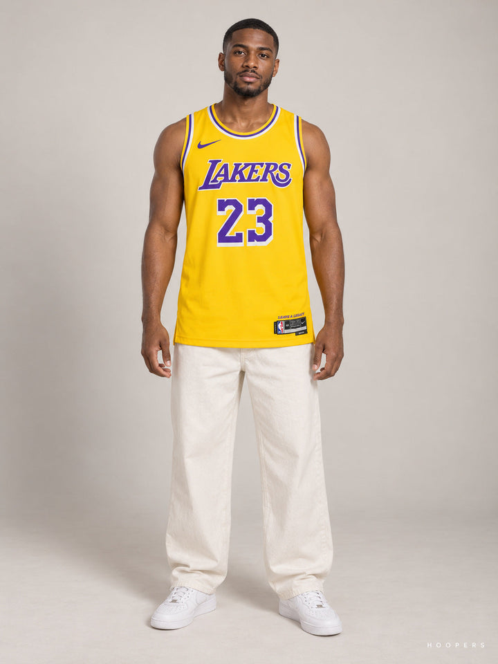 גופיית NBA לברון ג'יימס לייקרס צהוב – חזית