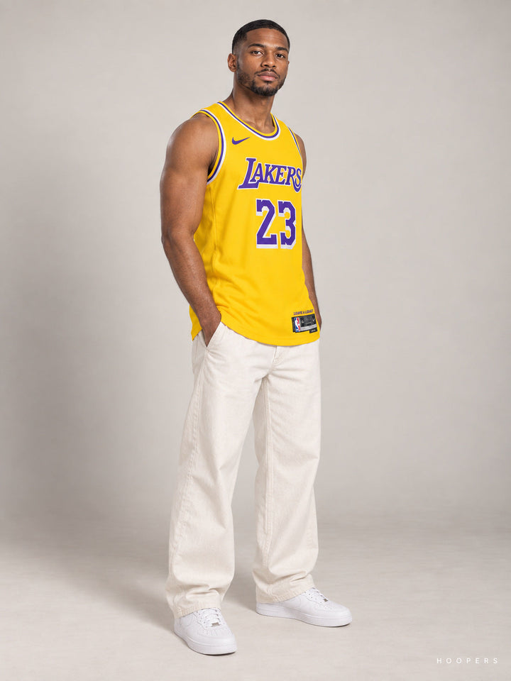 גופיית NBA לברון ג'יימס לייקרס צהוב – צד
