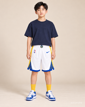 מכנסי NBA לילדים גולדן סטייט – לבן