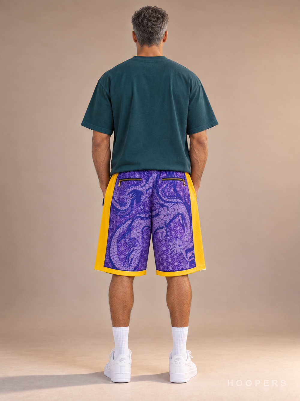 מכנסי JUST DON Lakers Dragon — גב