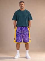 מכנסי JUST DON LAKERS – מהדורת פרימיום סגול/זהב