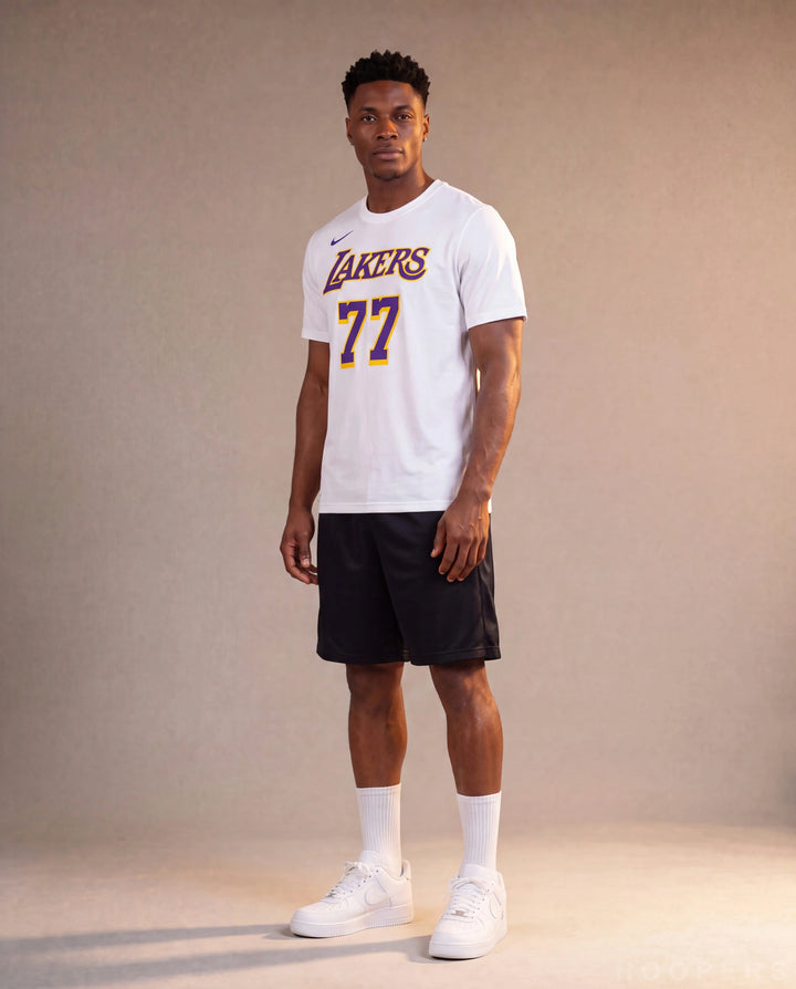 חולצת NBA לייקרס לבנה - מבט צד