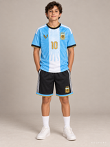 חליפת כדורגל מסי ארגנטינה מהדורת הפרישה – MESSI 10 - ילדים (תכלת/לבן)