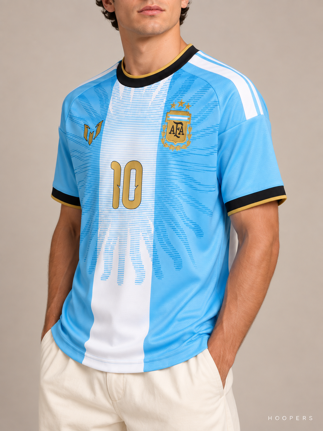 חולצת הפרישה של מסי – ארגנטינה MESSI 10 – דיטייל שרוול ובד