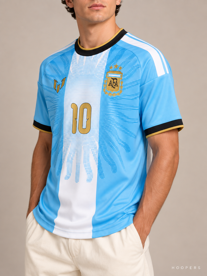 חולצת הפרישה של מסי – ארגנטינה MESSI 10 – דיטייל שרוול ובד