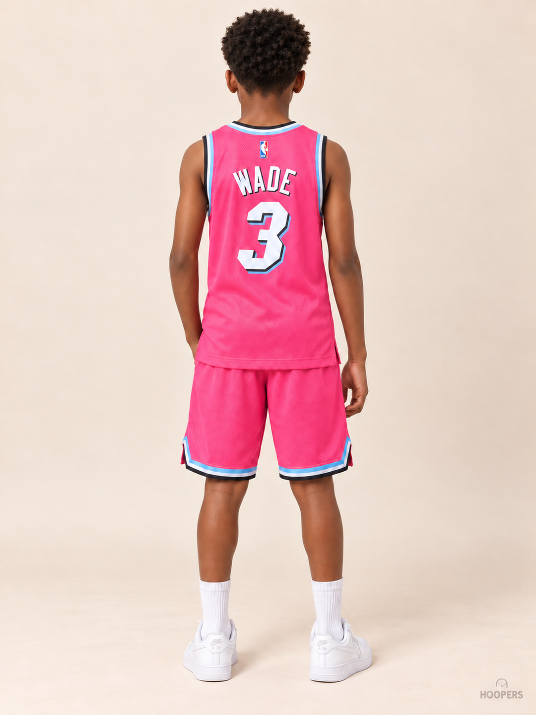 גופיית NBA לילדים דווין וויד מיאמי היט ורוד - גב WADE 3 HOOPERS