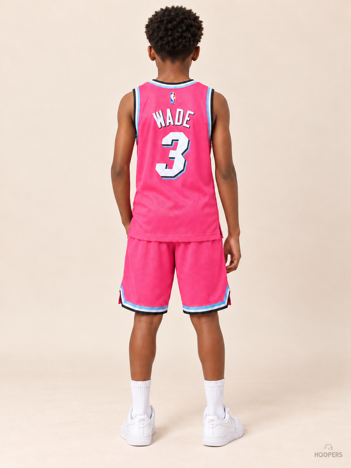 גופיית NBA לילדים דווין וויד מיאמי היט ורוד - גב WADE 3 HOOPERS