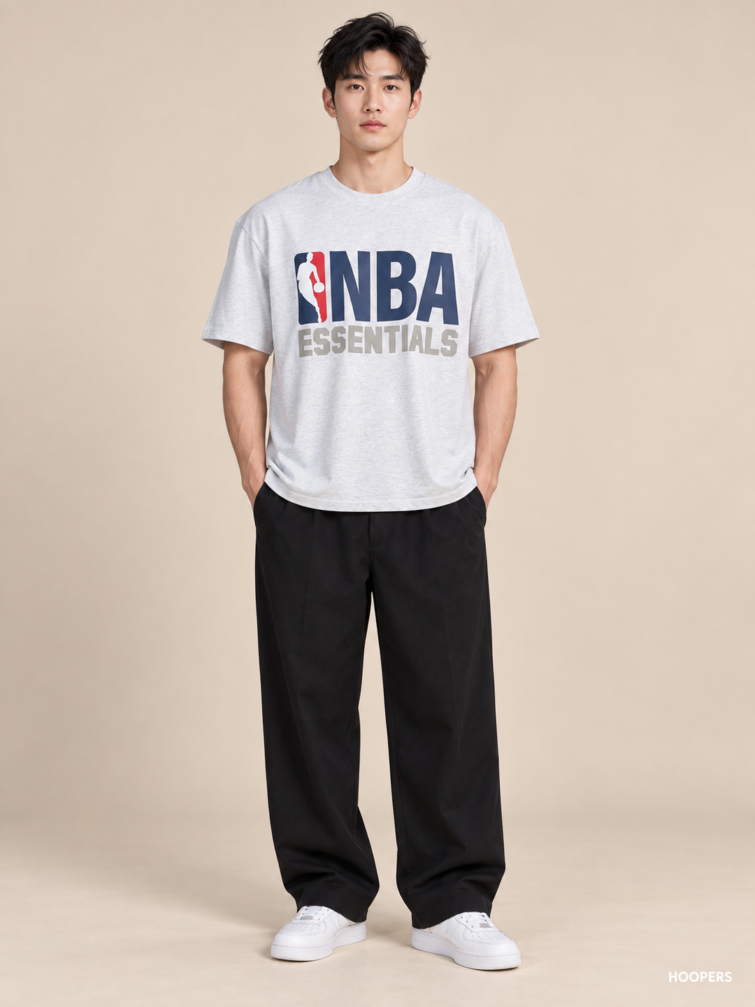 חולצת NBA Essentials אפורה - חזית