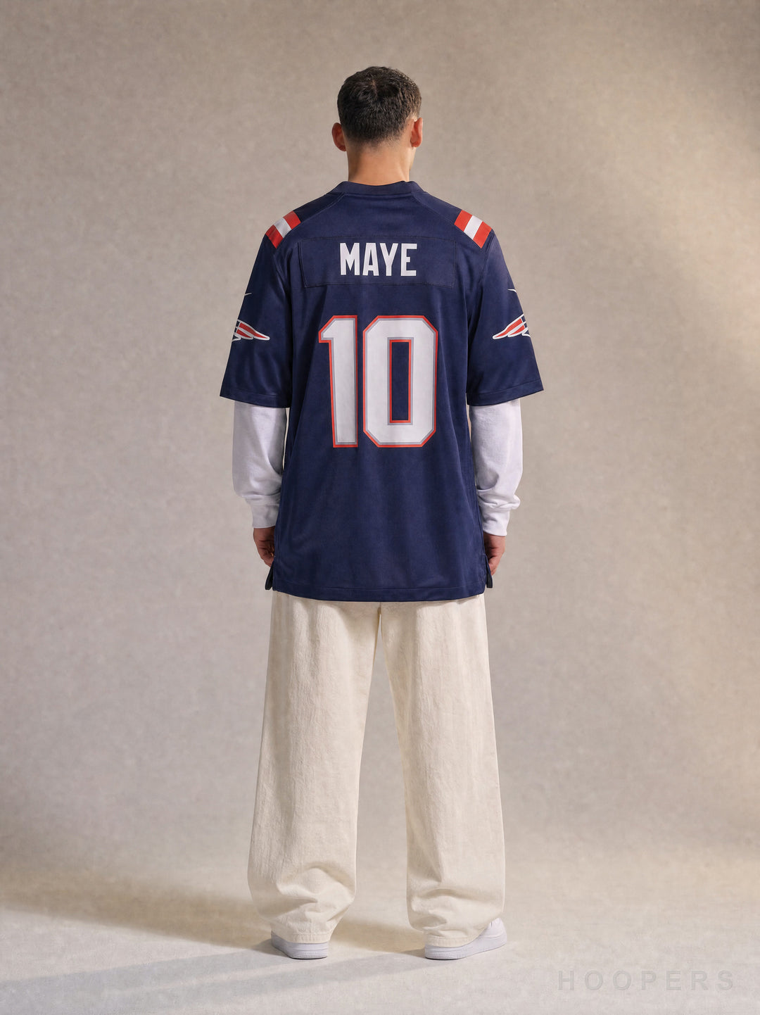 חולצת NFL פטריוטס דרייק מיי 10 - גב עם שם ומספר | HOOPERS