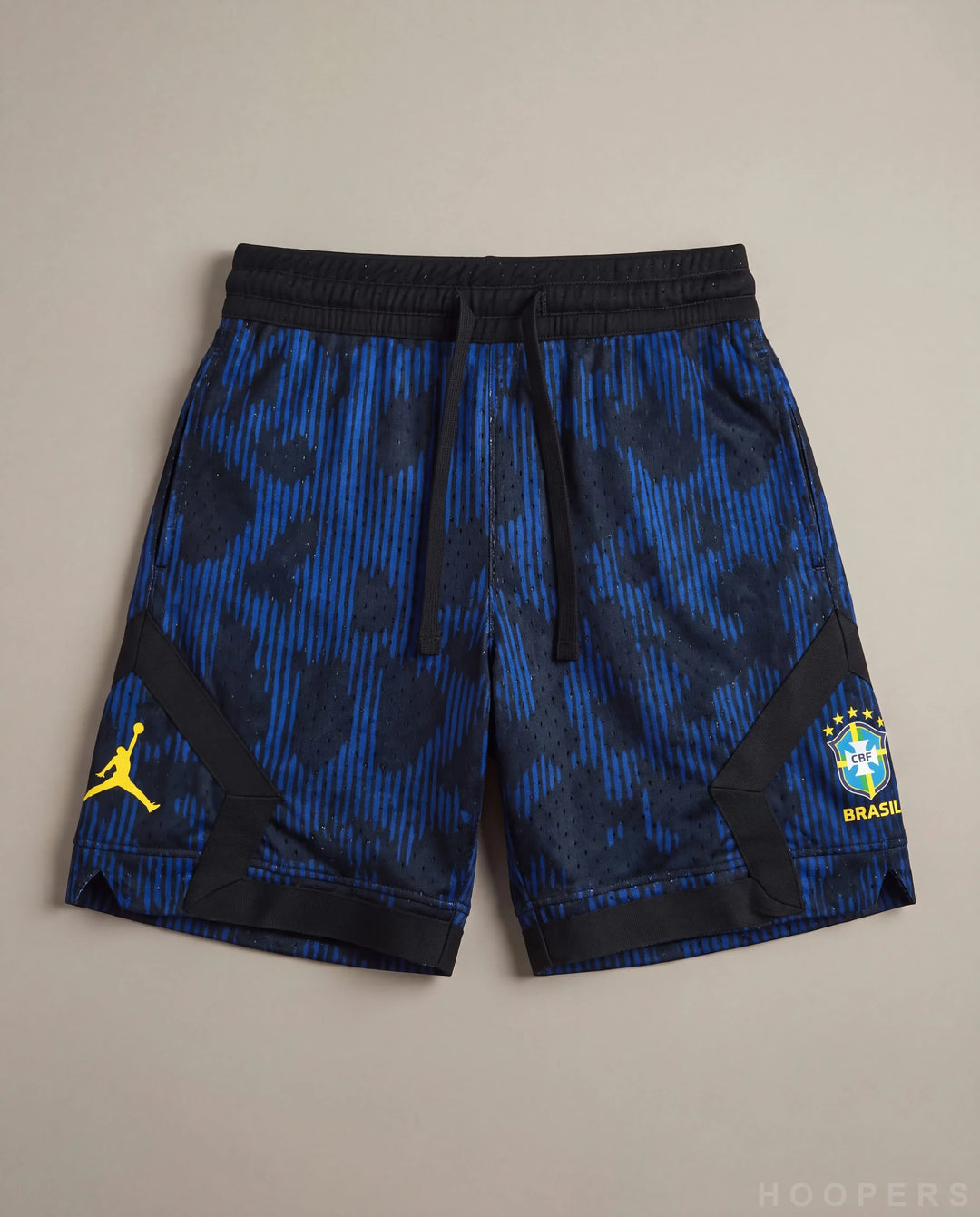 HOOPERS Jordan Brasil Blue Phantom shorts flat lay