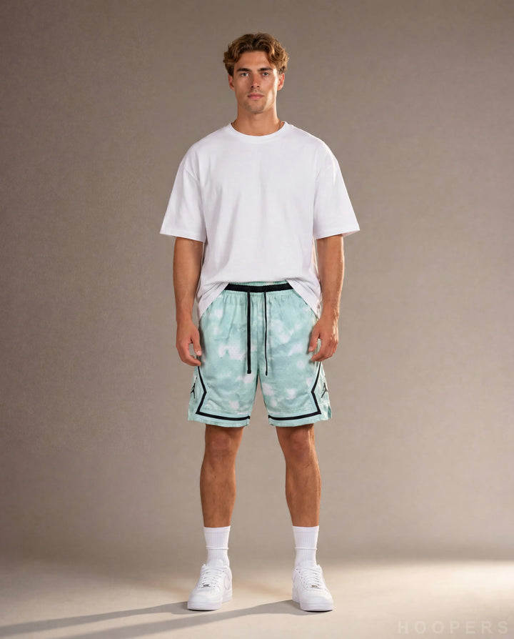 HOOPERS Jordan Mint Cloud Edition shorts front