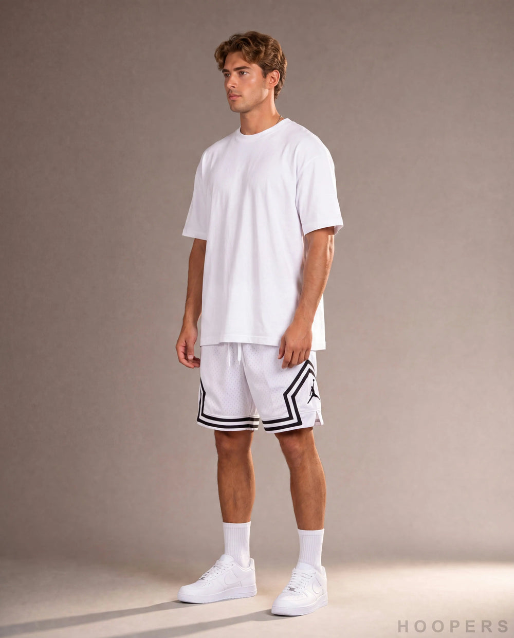 HOOPERS Jordan Pure White shorts side