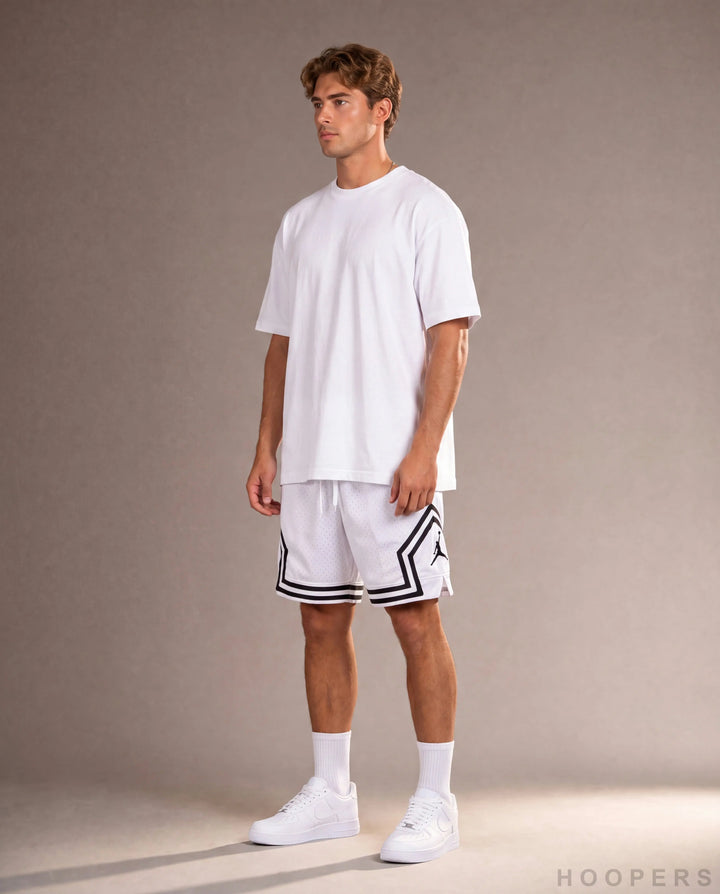 HOOPERS Jordan Pure White shorts side