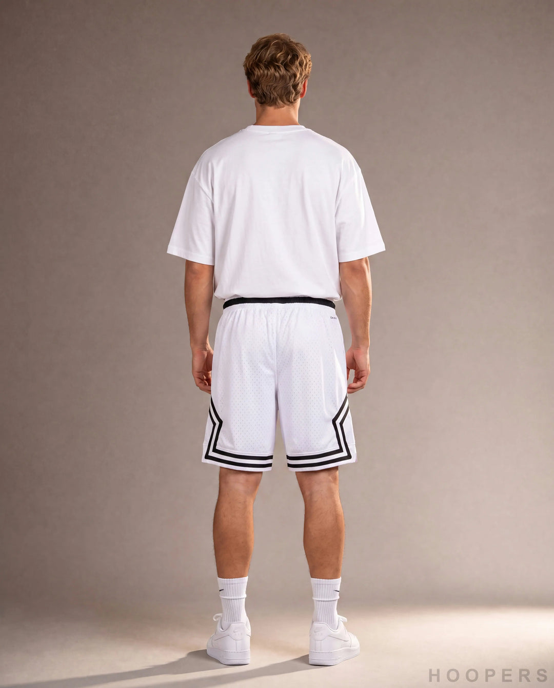 HOOPERS Jordan Pure White shorts back