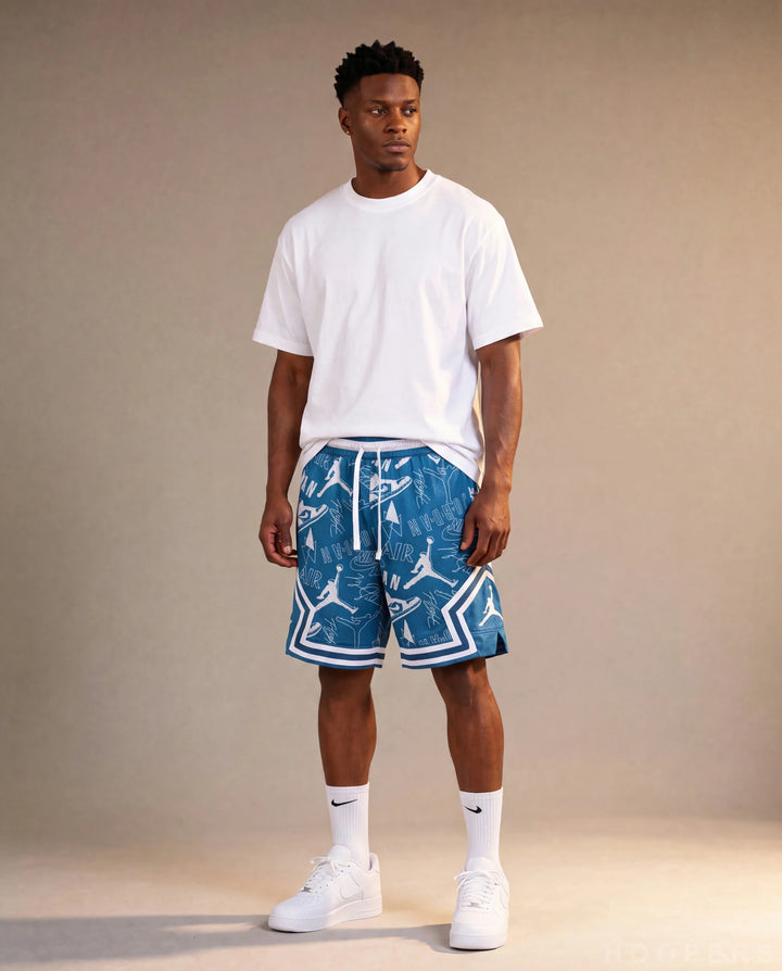 HOOPERS Jordan Blue Icon Pattern shorts side