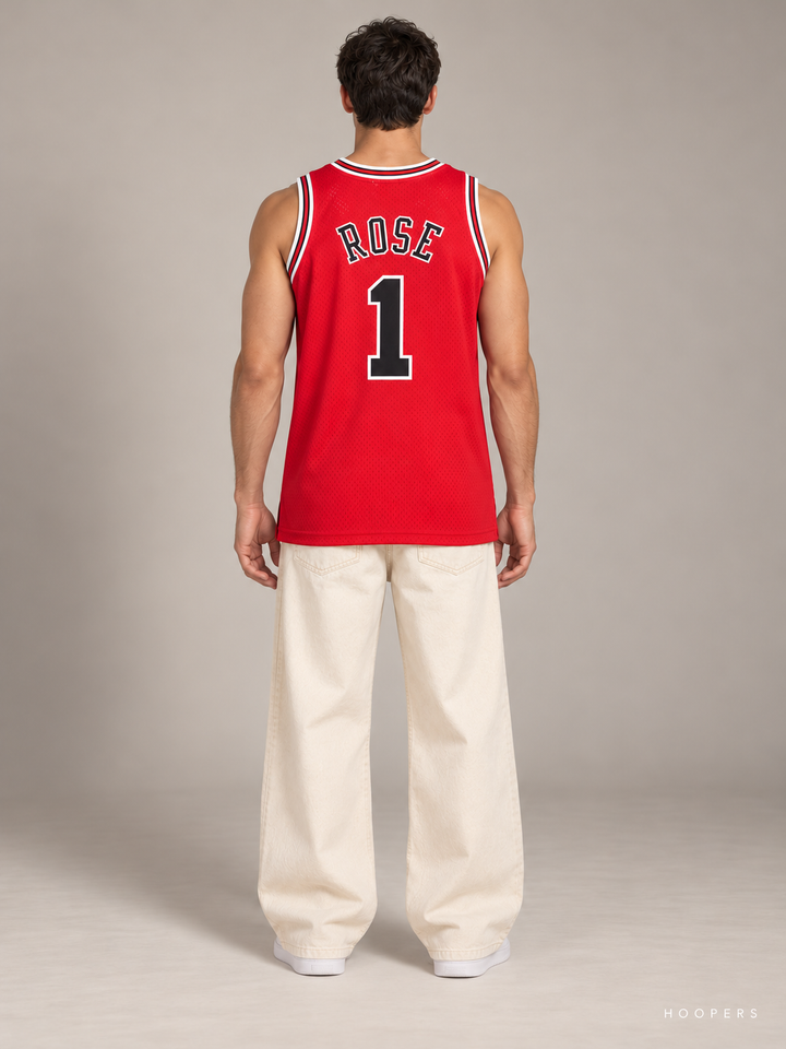 גופיית NBA דריק רוז שיקגו בולס – אדום רטרו 2008/09 – גב