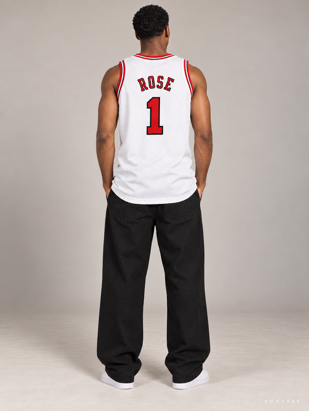 גופיית NBA דריק רוז שיקגו בולס – לבן רטרו 2010/11 – גב