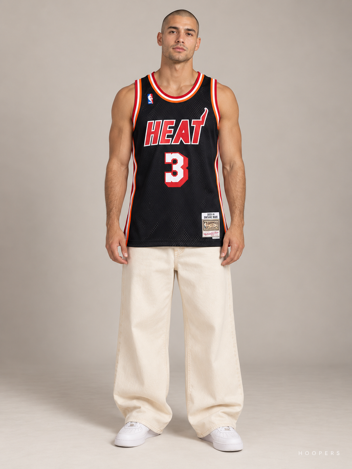 גופיית NBA דווין וויד מיאמי היט – שחור רטרו 2013/14 – חזית