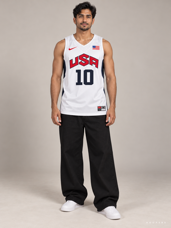 גופיית NBA קובי בראיינט USA – לבן רטרו – חזית