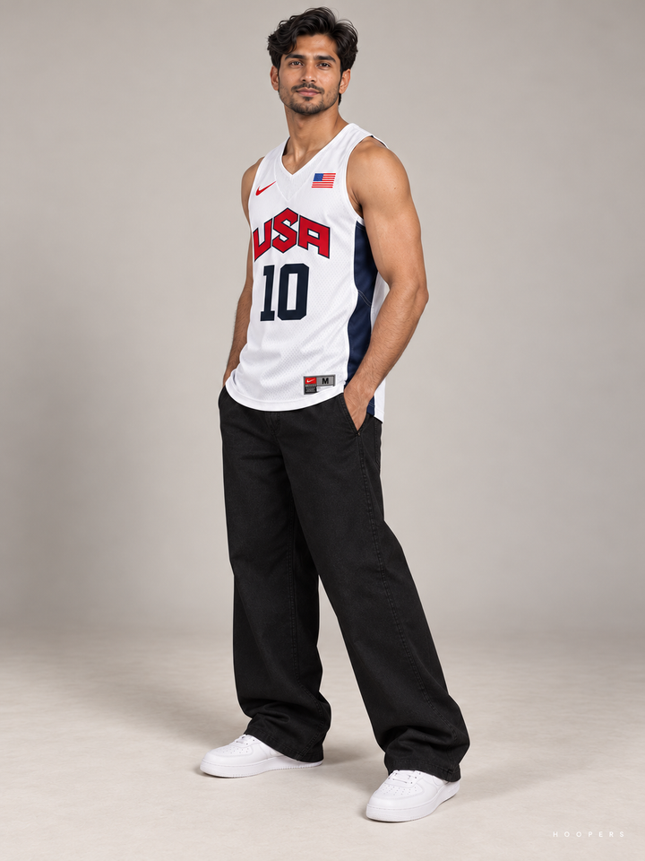 גופיית NBA קובי בראיינט USA – לבן רטרו – זווית
